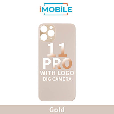 iPhone 11 Pro Compatible Back Cover Glass Big Camera Hole [Gold]