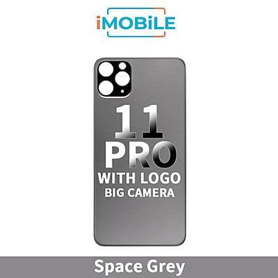 iPhone 11 Pro Compatible Back Cover Glass Big Camera Hole [Space Grey]