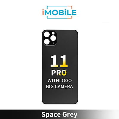 iPhone 11 Pro Compatible Back Cover Glass Big Camera Hole [Space Grey]