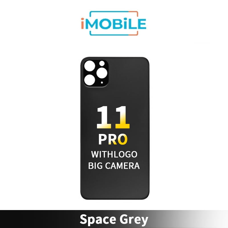 iPhone 11 Pro Compatible Back Cover Glass Big Camera Hole [Space Grey]