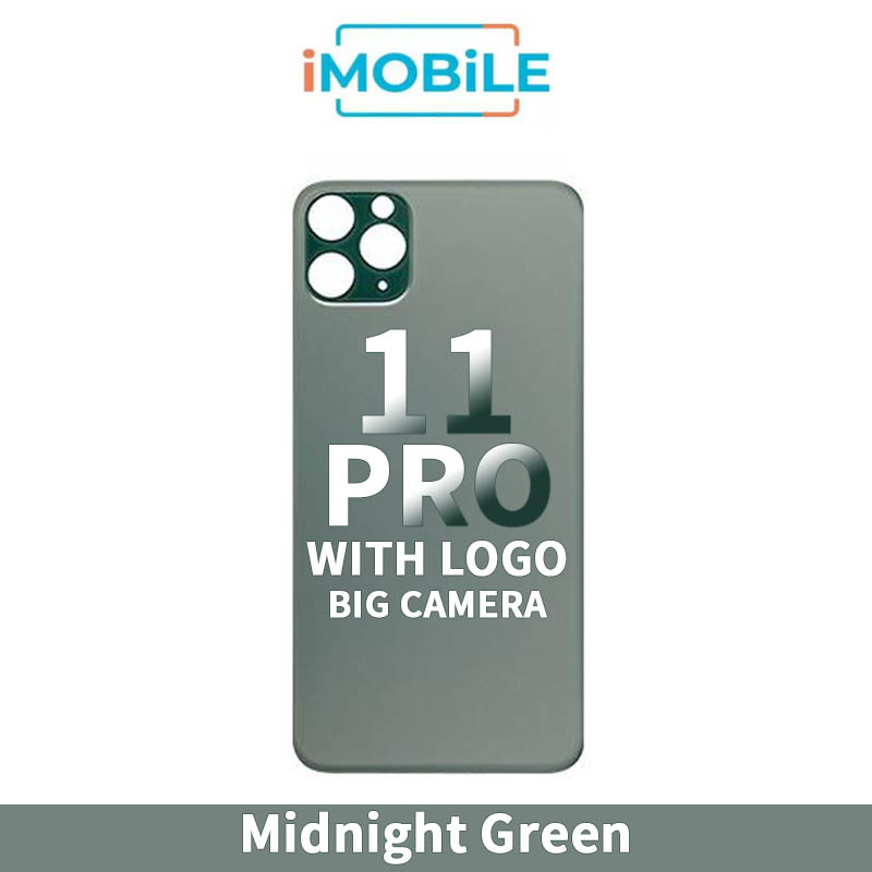 iPhone 11 Pro Compatible Back Cover Glass Big Camera Hole [Midnight Green]