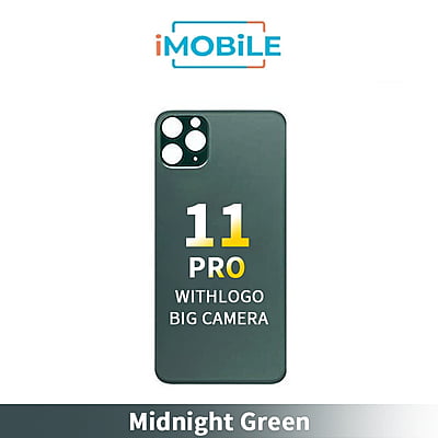 iPhone 11 Pro Compatible Back Cover Glass Big Camera Hole [Midnight Green]