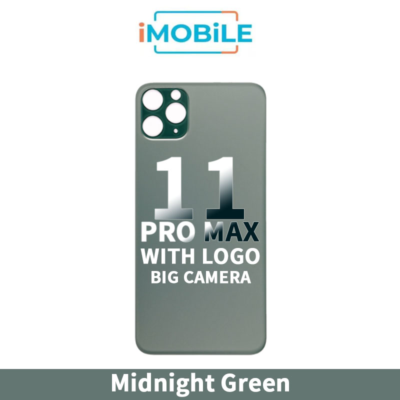 iPhone 11 Pro Max Compatible Back Cover Glass Big Camera Hole [Midnight Green]