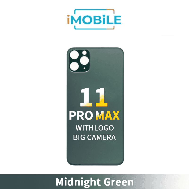 iPhone 11 Pro Max Compatible Back Cover Glass Big Camera Hole [Midnight Green]