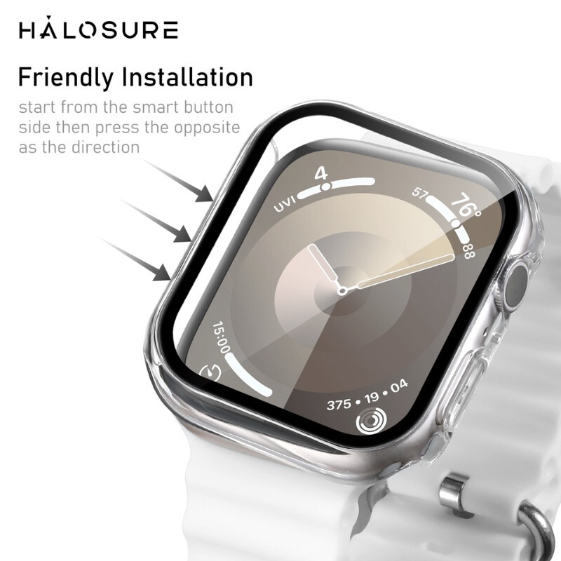 Halosure Coraza Clear Transparent Protective Case for Apple Watch, s7 / s8 / s9 Series, 41 mm Halosure Coraza Clear Transparent Protective Case for Apple Watch, s7 / s8 / s9 Series, 41 mm