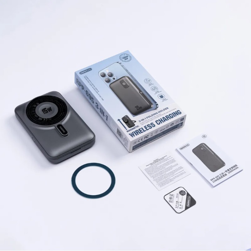 Remax RPP-695 22.5W Power Bank [10K mAh] [2 Ports + Wireless MagSafe + Apple Watch Charger]