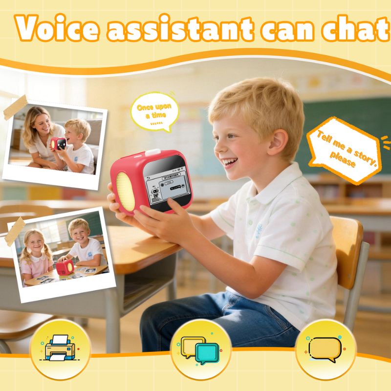 AI Voice Interactive Sticker Printer with 3.5-Inch Touchscreen