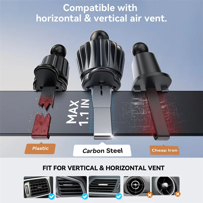 JoyRoom JR-ZS506 P15W MagSafe Auto-Rotating Wireless Charge Car Mount Phone Holder (Air Vent)