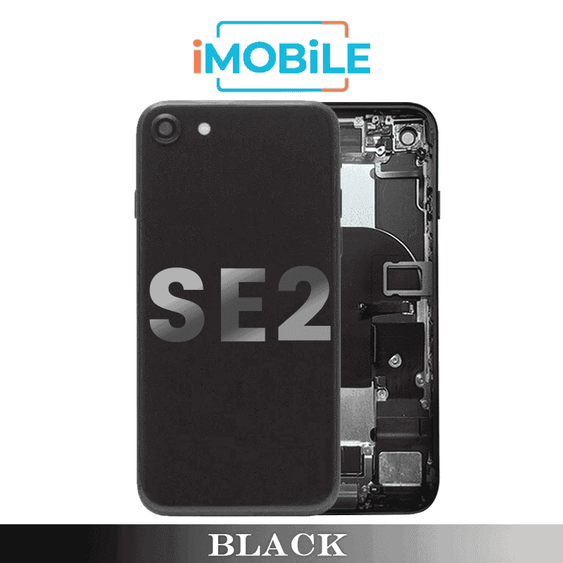 iPhone SE2 2020 Compatible Back Housing [with Small Parts] [Black]