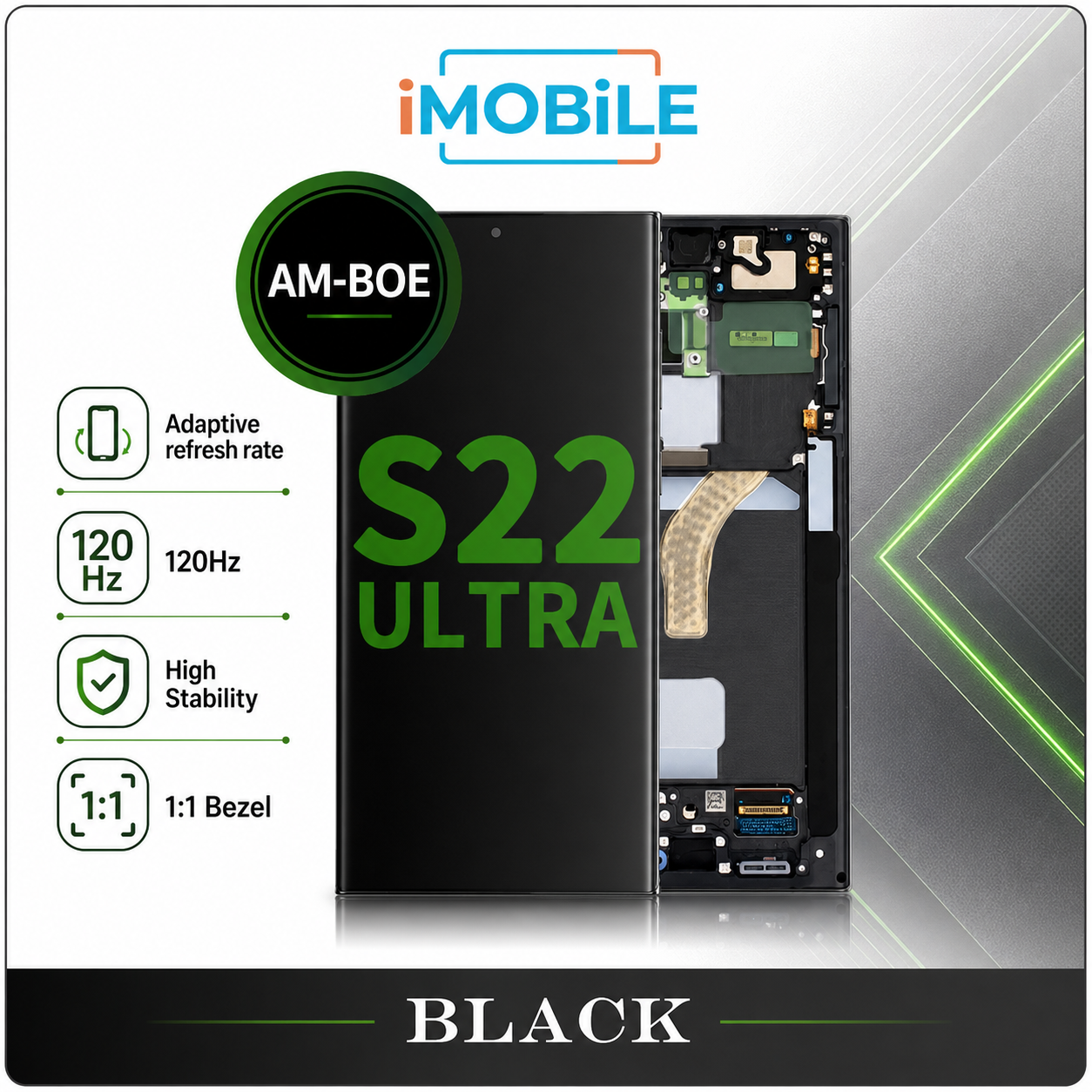 Samsung Galaxy S22 Ultra (S908) LCD Touch Digitizer Screen [Aftermarket] [Black]