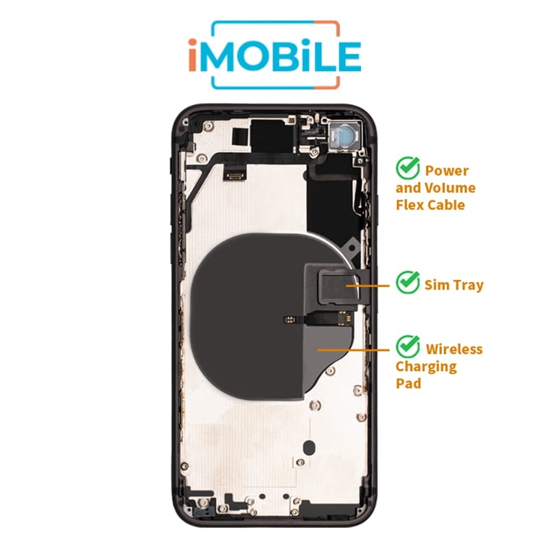 iPhone 8 Compatible Back Housing [with Power and Volume Flex] [A+] [Space Grey]