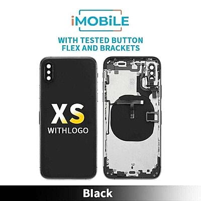 iPhone XS Compatible Back Housing [With Tested Button Flex And Brackets] [Space Grey]