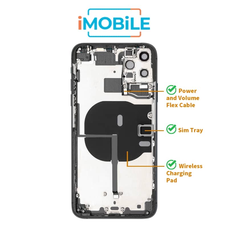 iPhone 11 Pro Max Compatible Back Housing [with Power and Volume Flex] [A+] [Midnight Green]