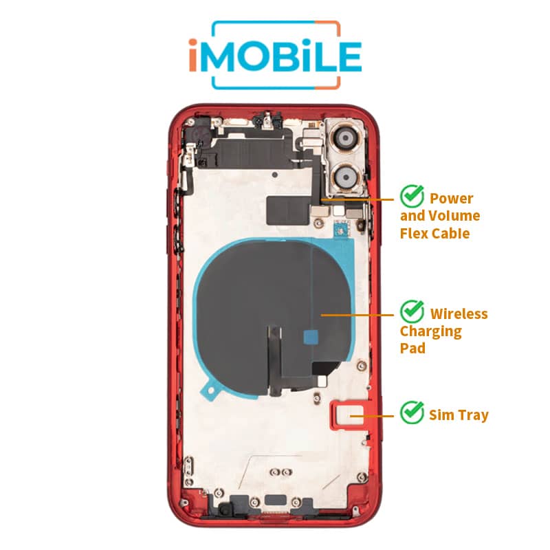 iPhone 11 Compatible Back Housing [No Small Parts] [Red]