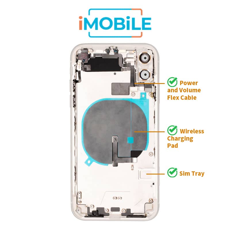 iPhone 11 Compatible Back Housing [No Small Parts] [White]