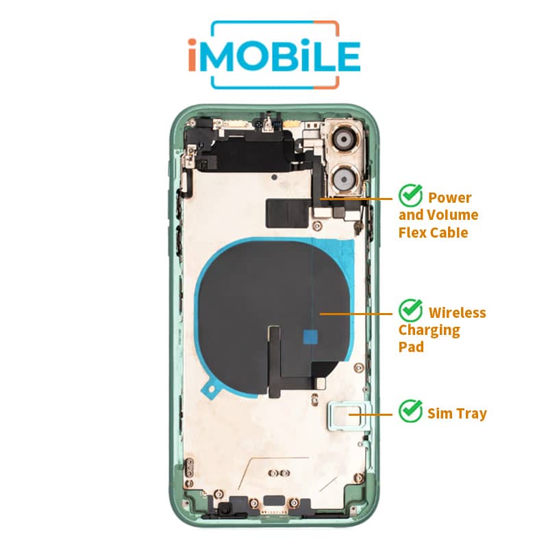 iPhone 11 Compatible Back Housing [No Small Parts] [Mint]