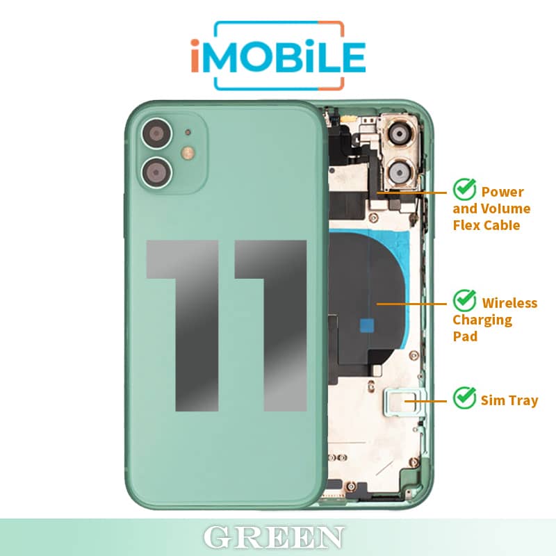 iPhone 11 Compatible Back Housing [No Small Parts] [Mint]