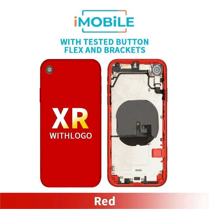 iPhone XR Compatible Back Housing [With Tested Button Flex And Brackets] [Red]