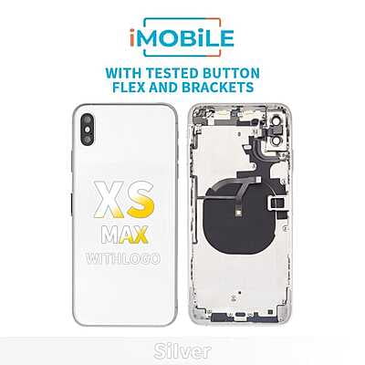 iPhone XS Max Compatible Back Housing [With Tested Button Flex And Brackets] [White]