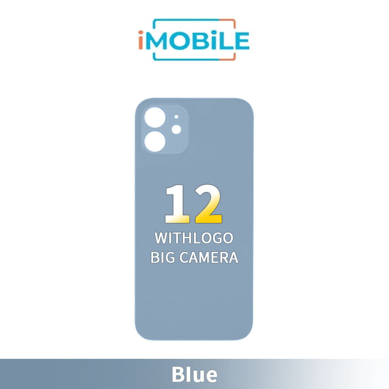 iPhone 12 Compatible Back Cover Glass With Big Camera Hole [Blue]