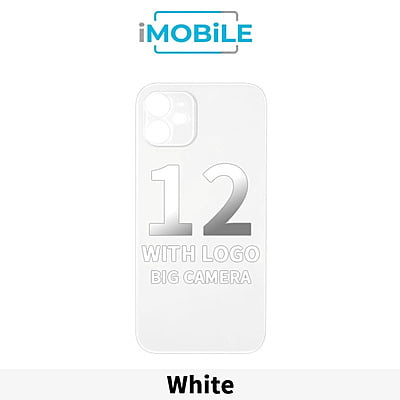 iPhone 12 Compatible Back Cover Glass with Big Camera Hole [White]