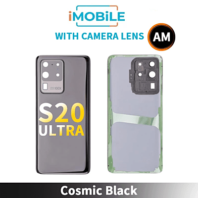 Samsung Galaxy S20 Ultra 5G G988 Back Cover Aftermarket with Camera Lens [Cosmic Black]
