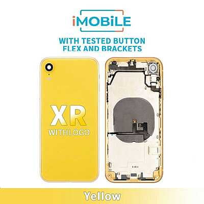 iPhone XR Compatible Back Housing [With Tested Button Flex And Brackets] [Yellow]