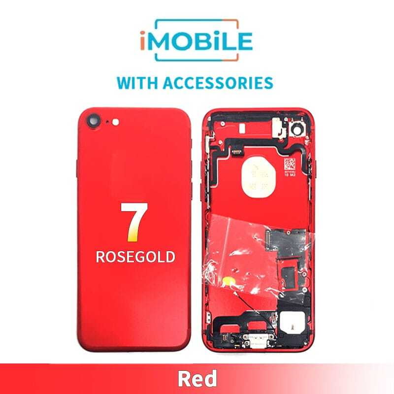 iPhone 7 Compatible Back Housing Full Assembly With Accessories [Red]