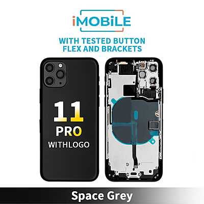 iPhone 11 Pro Compatible Back Housing [With Tested Button Flex And Brackets] [Space Grey]