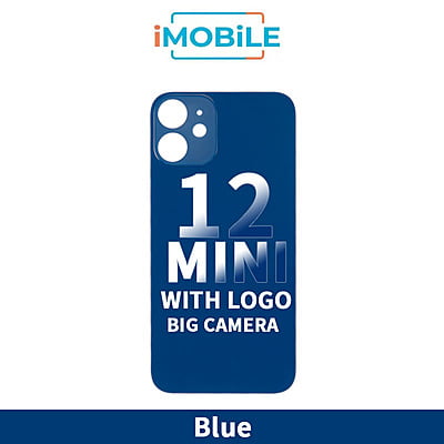 iPhone 12 Mini Compatible Back Cover Glass Big Camera Hole [Blue]