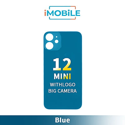 iPhone 12 Mini Compatible Back Cover Glass Big Camera Hole [Blue]