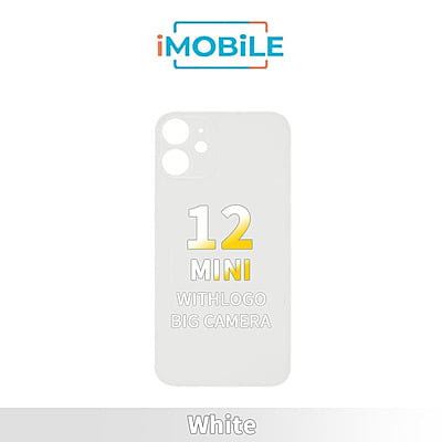 iPhone 12 Mini Compatible Back Cover Glass Big Camera Hole [White]