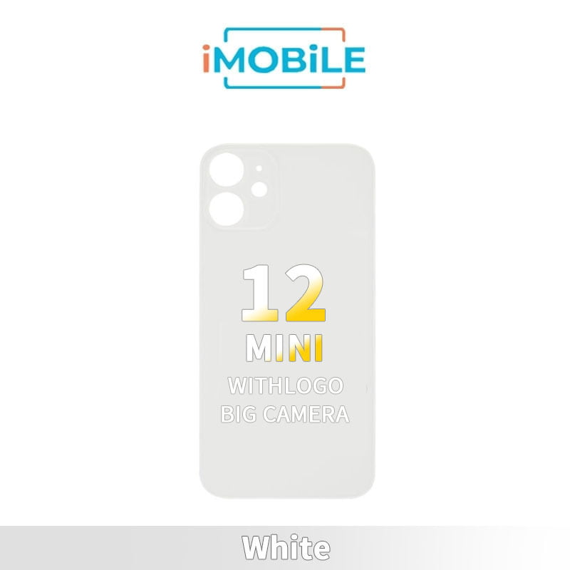 iPhone 12 Mini Compatible Back Cover Glass Big Camera Hole [White]
