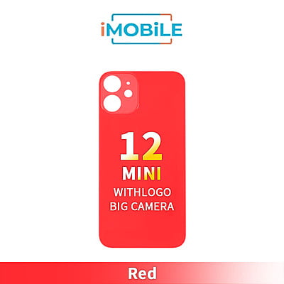 iPhone 12 Mini Compatible Back Cover Glass Big Camera Hole [Red]