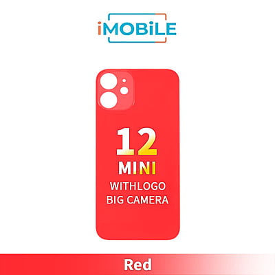 iPhone 12 Mini Compatible Back Cover Glass Big Camera Hole [Red]