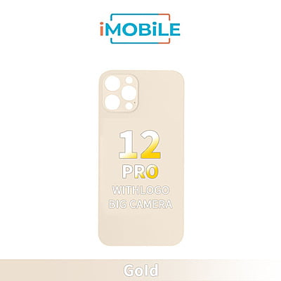 iPhone 12 Pro Compatible Back Cover Glass Big Camera Hole [Gold]
