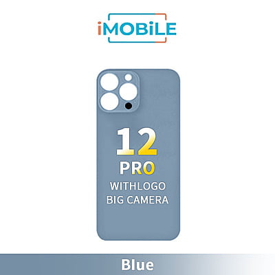 iPhone 12 Pro Compatible Back Cover Glass Big Camera Hole [Blue]