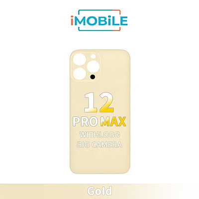 iPhone 12 Pro Max Compatible Back Cover Glass Big Camera Hole [Gold]