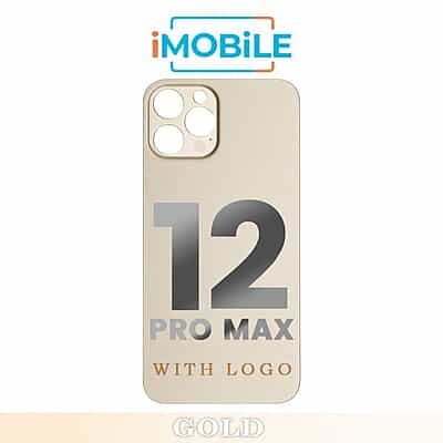 iPhone 12 Pro Max Compatible Back Cover Glass Big Camera Hole [Gold]