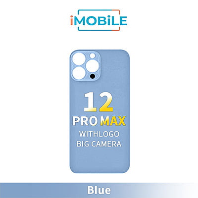 iPhone 12 Pro Max Compatible Back Cover Glass Big Camera Hole [Blue]