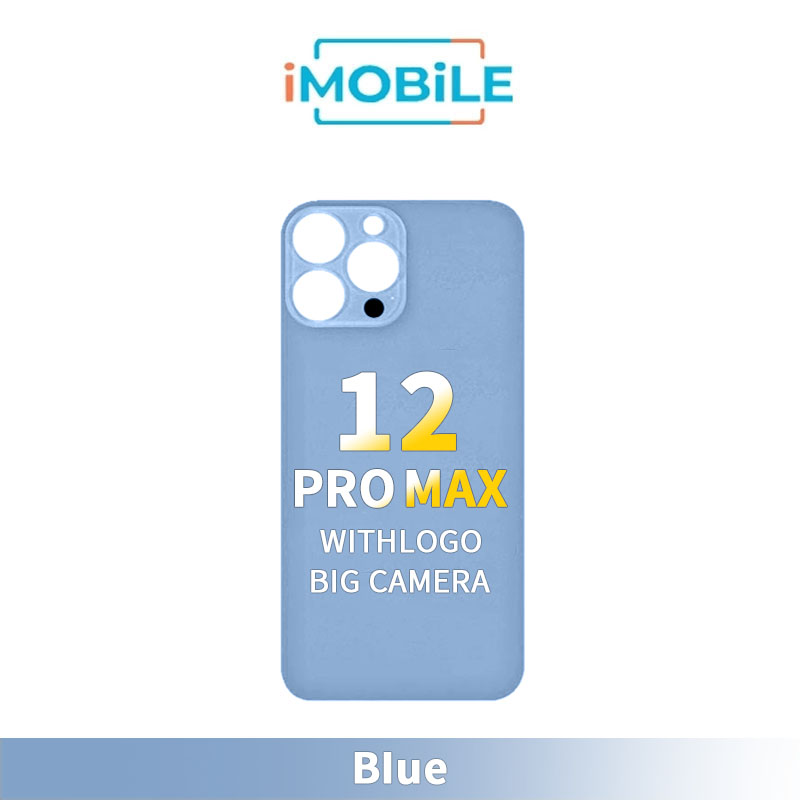 iPhone 12 Pro Max Compatible Back Cover Glass Big Camera Hole [Blue]