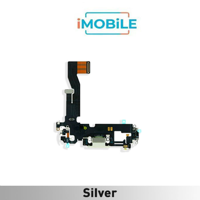 iPhone 12 / 12 Pro Compatible Charging Port Flex Cable [Silver] Original