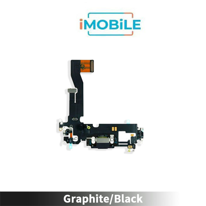 iPhone 12 / 12 Pro Compatible Charging Port Flex Cable [Graphite / Black] Original