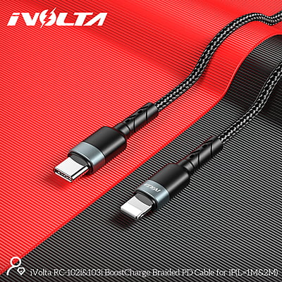iVolta [RC-103i] BoostCharge 2m Braided Type-C to Lightning Cable