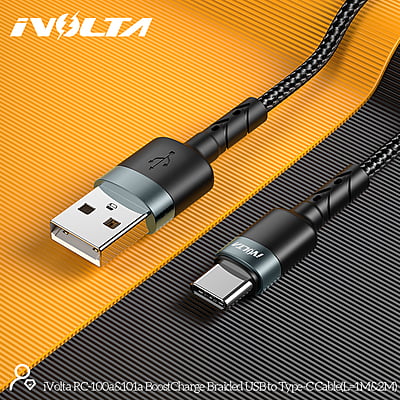 iVolta [RC-100a] BoostCharge 1m Braided USB to Type-C Cable