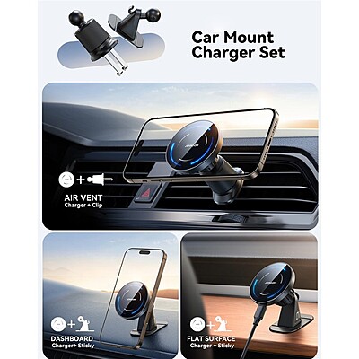 JoyRoom JR-ZS502 15W MagSafe Wireless Charge Car Mount Phone Holder (Air Vent & Dashboard)