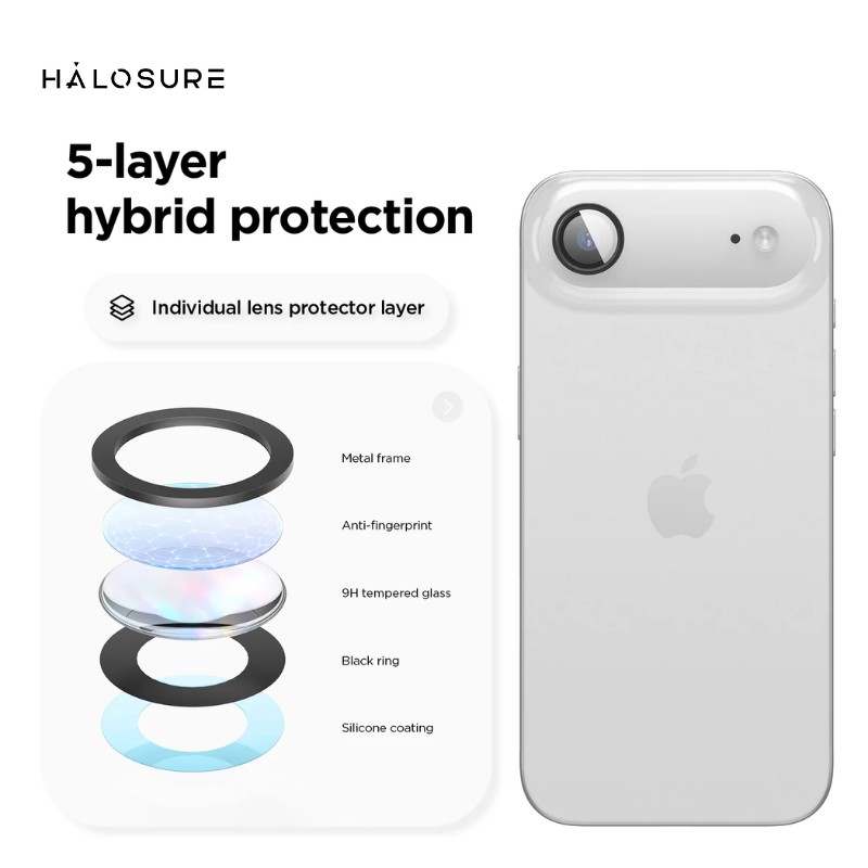 Halosure Geordi Rear Camera Lens Armour Protector (Anti-Reflection), iPhone 17 Air
