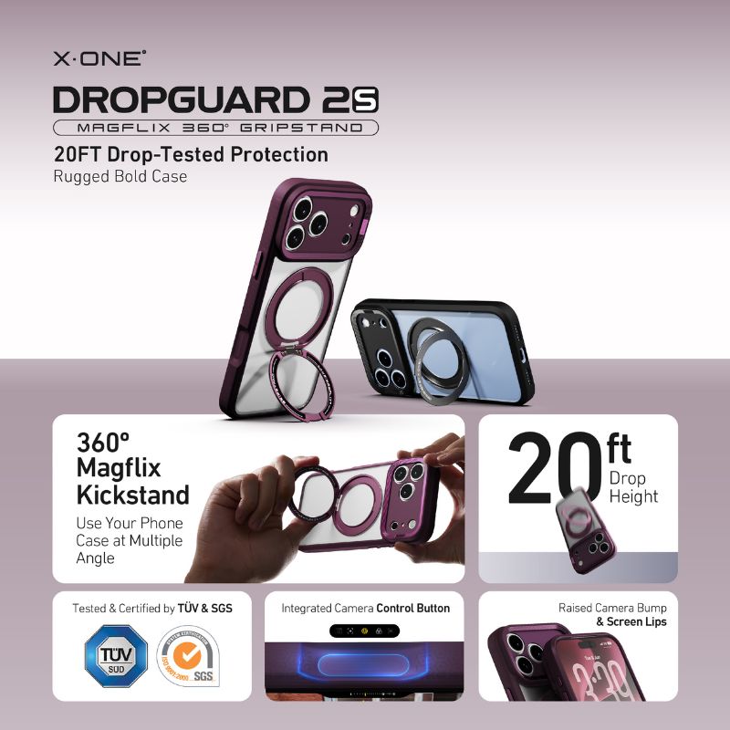 X.One [MagSafe] Dropguard 2S / 2.0 Impact Protection Kickstand Case, iPhone 18 Pro Max