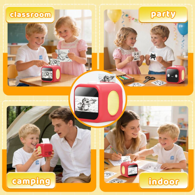 AI Voice Interactive Sticker Printer with 3.5-Inch Touchscreen