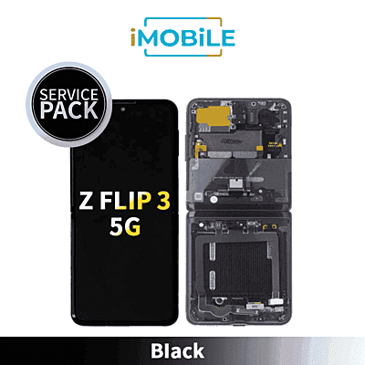 Samsung Galaxy Z Flip 3 5G (F711) (Main) LCD Digitizer Screen [Service Pack] [Black] (GH82-27243A GH82-27244A)